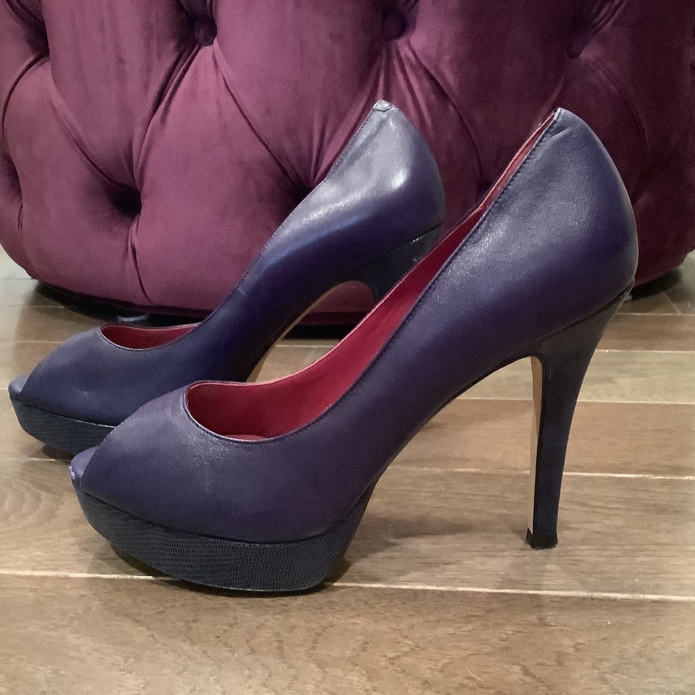 Cole Haan Mariela Plum Leather Heel